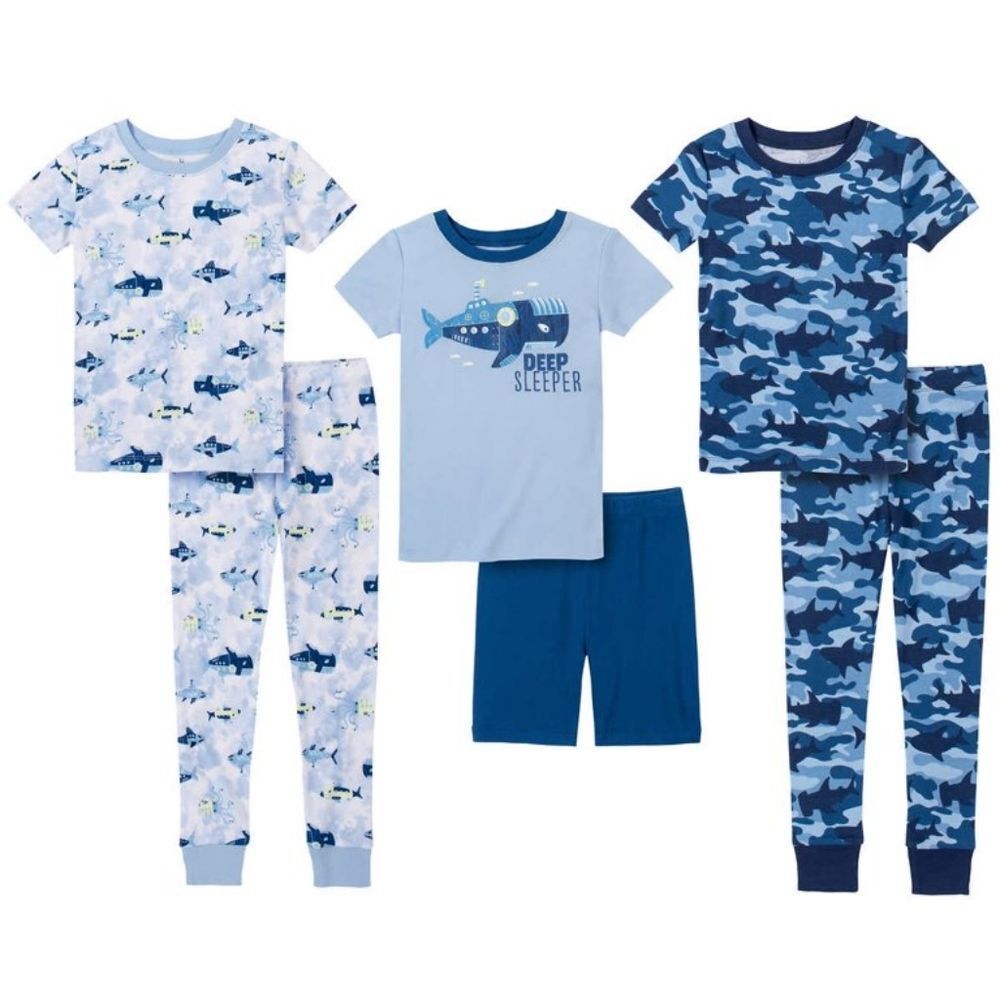 Kids Headquarters Kids' 6-piece Cotton PJ Set, Deep Sleeper